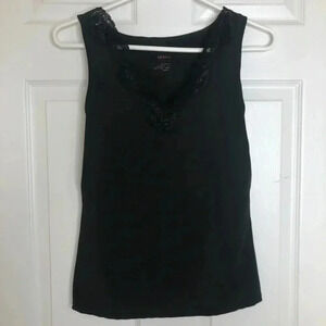 Arianne Camisole Tank  Top Black Lace Size Small